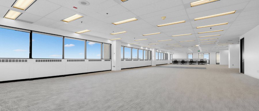Window-line open plan floor